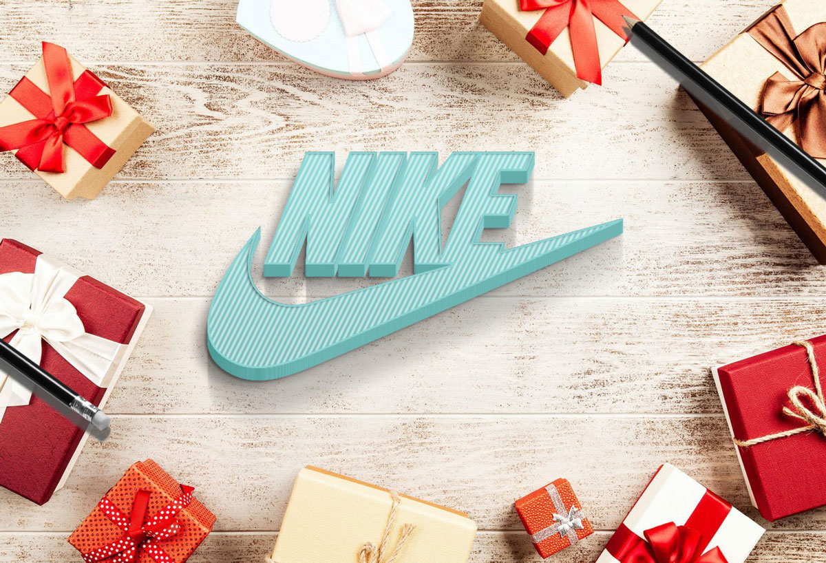 3D Colorful Wood Logo Mockup