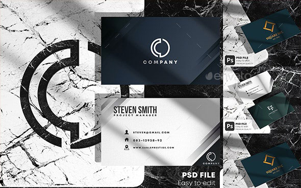 Download GraphicRiver Business Card on Marble Stone Mockup Set 28404056 Free