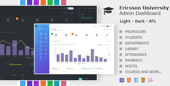 Ericsson v1.0.0 Admin Dashboard Template for University, school & college 24422294