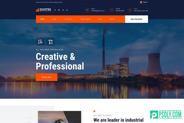 ThemeForest Dustri v1.0 Factory Industrial Template Kit 28428748