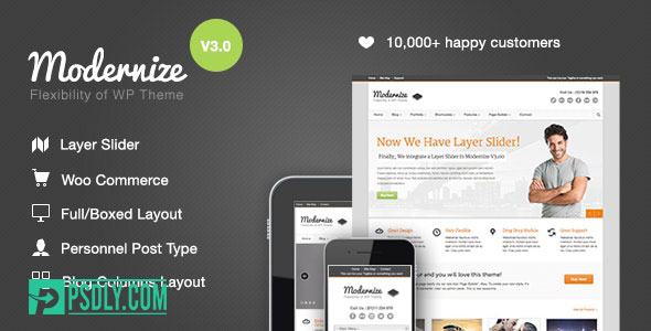 ThemeForest Modernize v3.4.0 Flexibility of WordPress 1264247