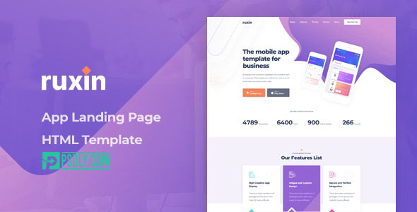 ThemeForest Ruxin v1.0 App Landing Page HTML Template 28164889