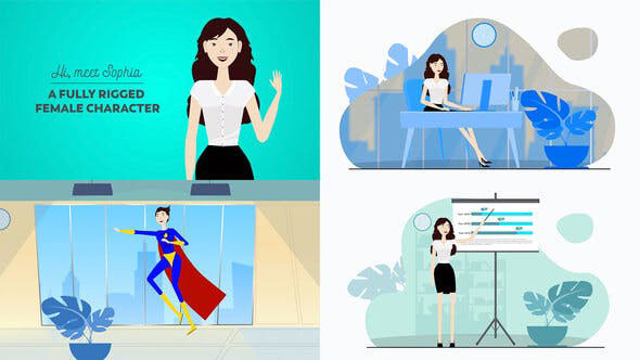Videohive Corporate Female Character Toolkit Vol.1 28452131