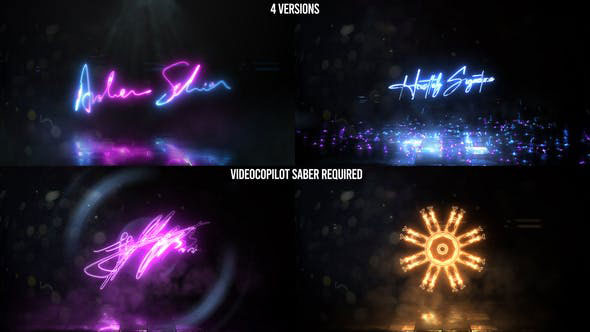 Videohive Neon Signature Reveal Pack 26029112