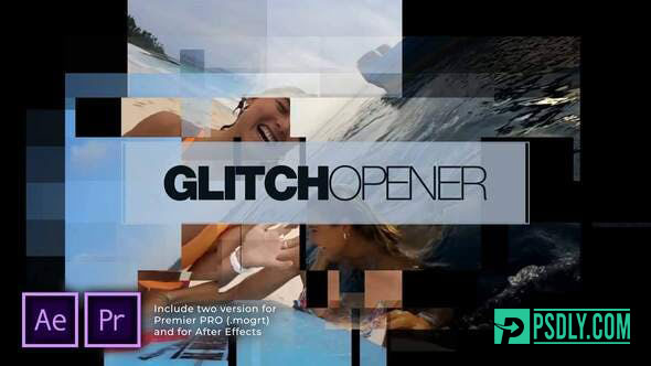 Videohive Smart Slideshow Glitch Opener 28340149