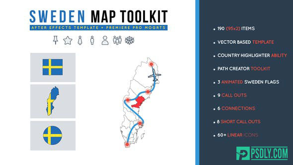 Videohive Sweden Map Toolkit 28358302