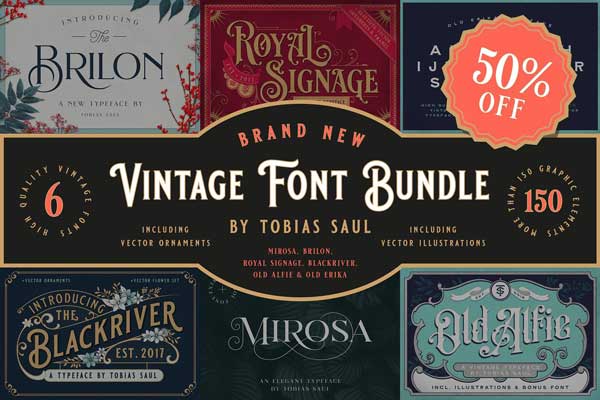 Vintage Font Bundle 2544090