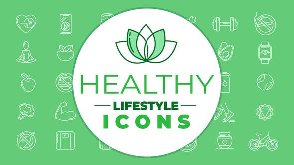 Videohive Healthy Lifestyle Icons 28449611