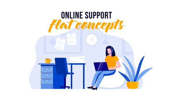 Videohive Online support - Flat Concept 29529708