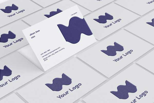 Array of Business Cards Mockup