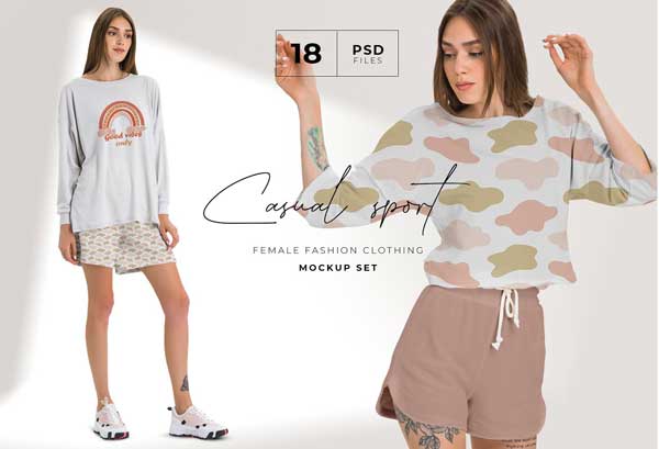 Casual Sport Clothes Mockup Set 5383783