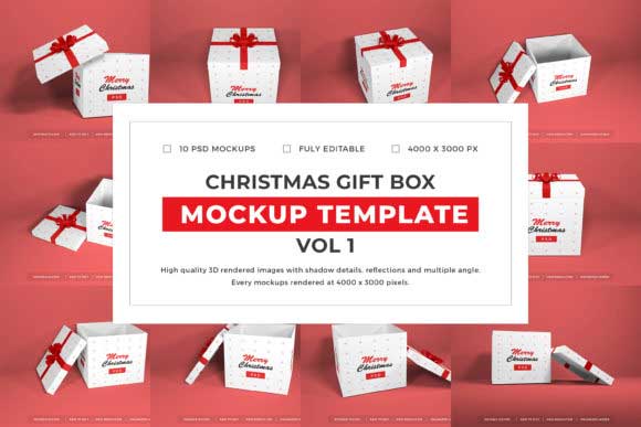Christmas Gift Box Mockup Bundle Vol 1 6703168