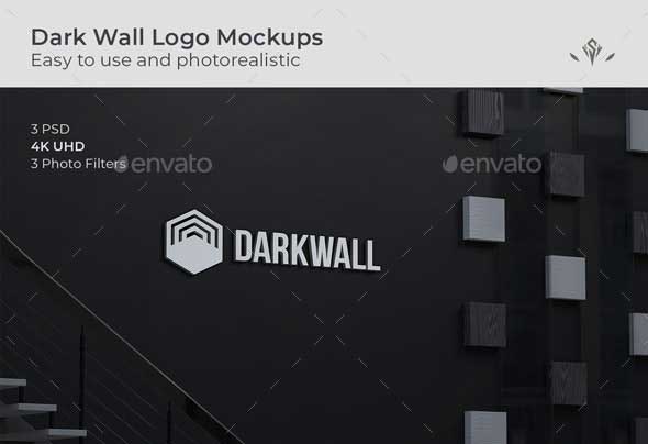 Dark Wall Logo Mockup 27384790