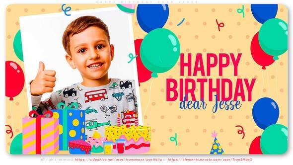 Videohive Happy Birthday Dear Jesse 29478976