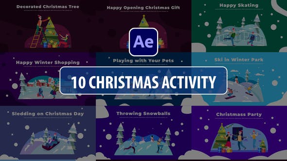 Videohive Christmas Activity Scenes | After Effects 29854734