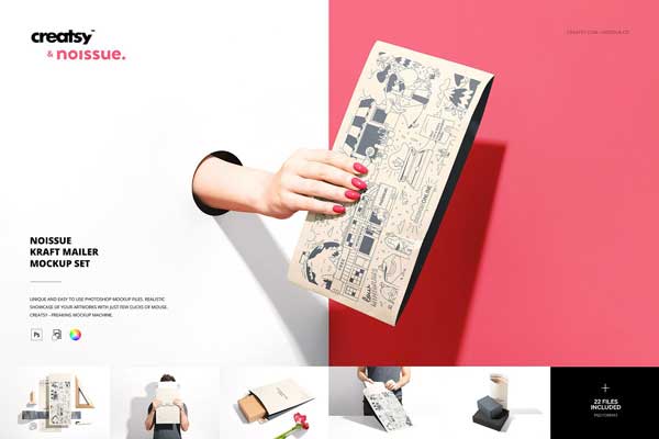 Noissue Kraft Mailer Mockup Set 5662675