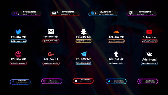 Videohive Social Media Lower Third Big Pack || After Effects 30271211