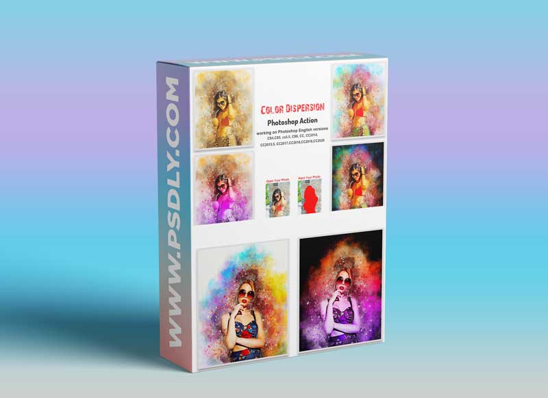 CreativeMarket - Color Dispersion Photoshop Action 5730753