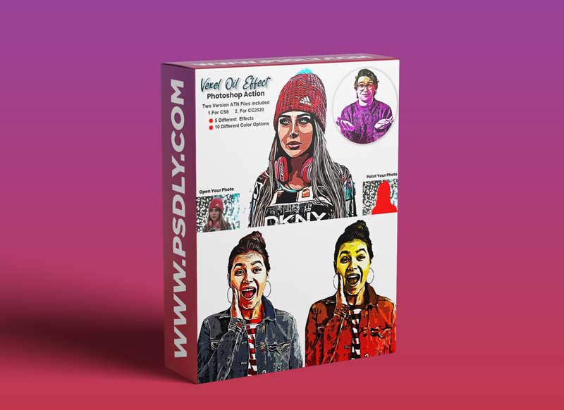 CreativeMarket - Vexel Oil Effect Photoshop Action 5725667