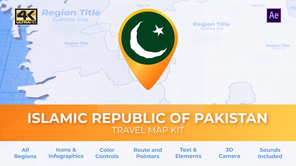 Videohive Pakistan Map - Islamic Republic of Pakistan Travel Map 29936093