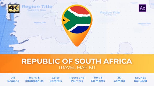 Videohive South Africa Map - Republic of South Africa Travel Map 29898312