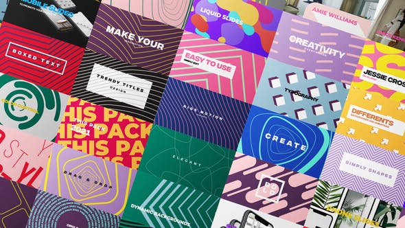 Videohive 60 Colorful Minimal Titles 4K 30614777