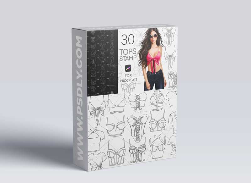 CreativeMarket - Tops fashion stamp brushes Procreate 5833653