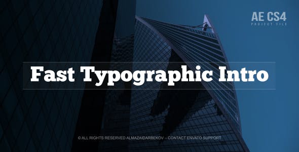 Videohive Fast Typographic Intro 20179190