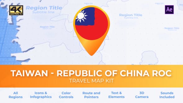 Videohive Taiwan Animated Map - Republic of China ROC Travel Map 30570278
