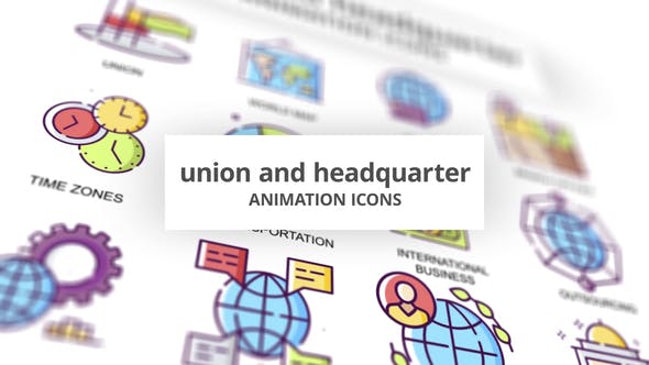 Videohive Union & Headquarter Animation Icons 30885430
