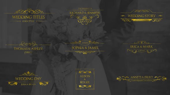 Videohive Gold Wedding Titles 30917427