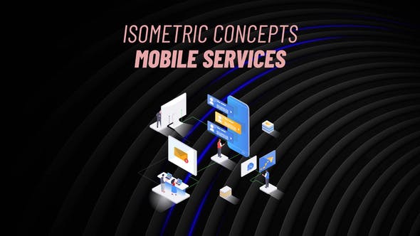 Videohive Mobile Services Isometric Concept 31223569