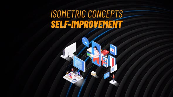 Videohive Self-Improvement Isometric Concept 31223582