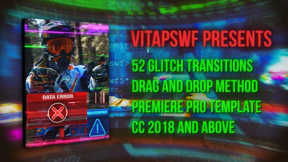 Videohive 52 Drag and Drop Glitch Transitions 31138162