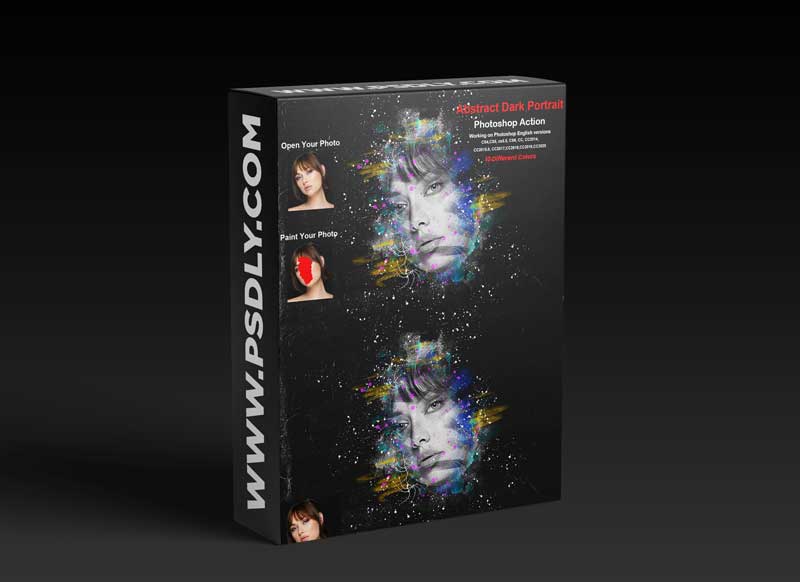 CreativeMarket - Abstract Dark Portrait PS Action 5866733