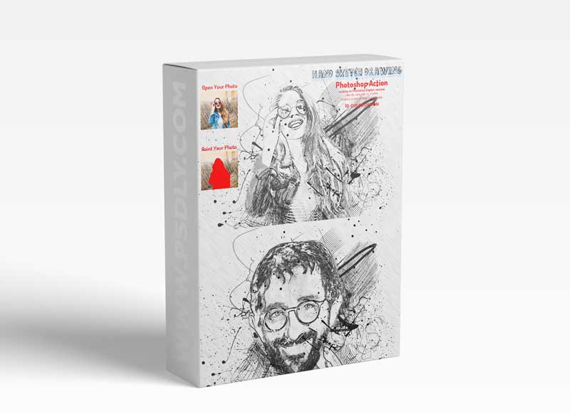 CreativeMarket - Hand Sketch Drawing Photoshop Action 5928727