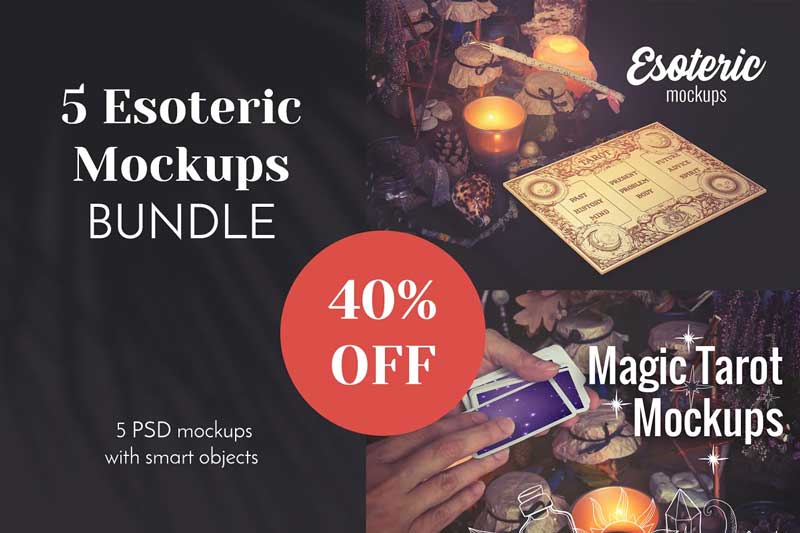 CreativeMarket - Mystic Esoteric Tarot Mockups BUNDLE 5935596
