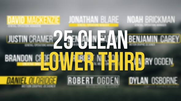 Videohive 25 Clean Lower Thirds 30565545