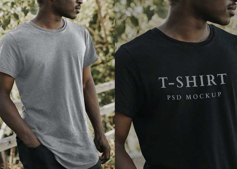 Man Wearing T-Shirt Mockup Design GG5U4PD