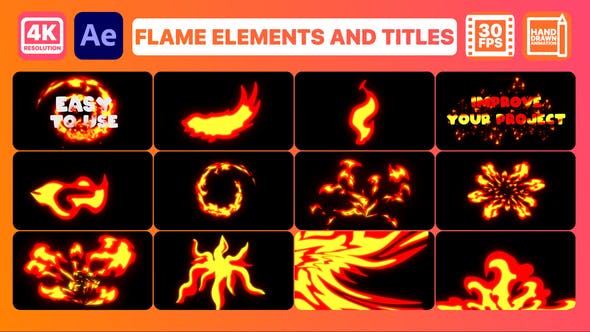 Videohive Flame Elements And Titles After Effects 31189603