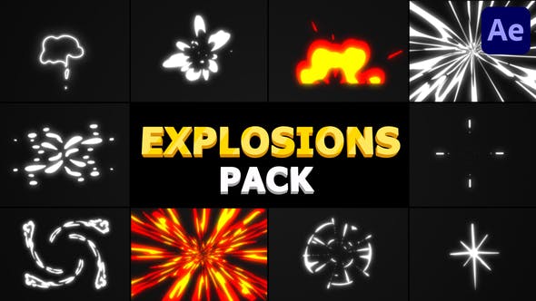 Videohive Cartoon Explosions Pack After Effects 31259681