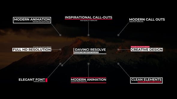 Videohive Modern Call Outs For DaVinci Resolve 29465791