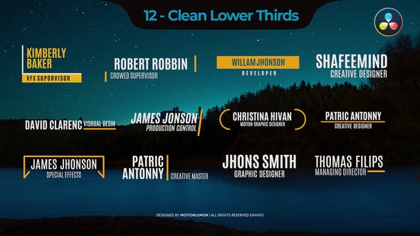 Videohive Lower Thirds for DaVinci Resolve 30804622