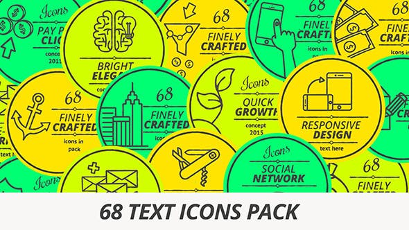 Videohive 68 Text Icons 10132199