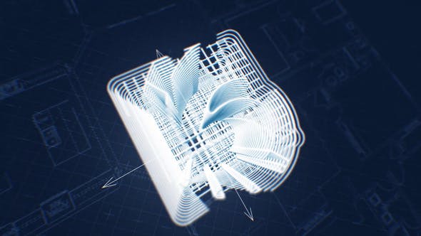 Videohive Blueprint 3D Construction Logo 22437305