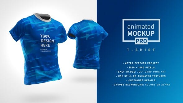 Videohive Animated Mockup PRO 360 Animated T-shirt Mockup Template 30892735