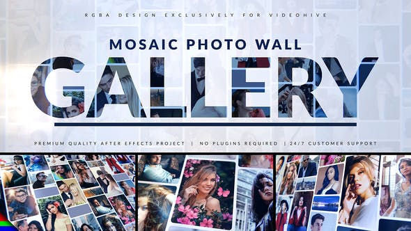 Videohive Mosaic Photo Gallery Logo Reveal 31061347