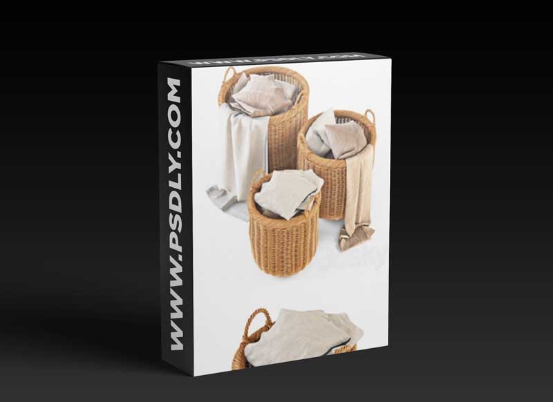 Basket with linen 007 Natural color