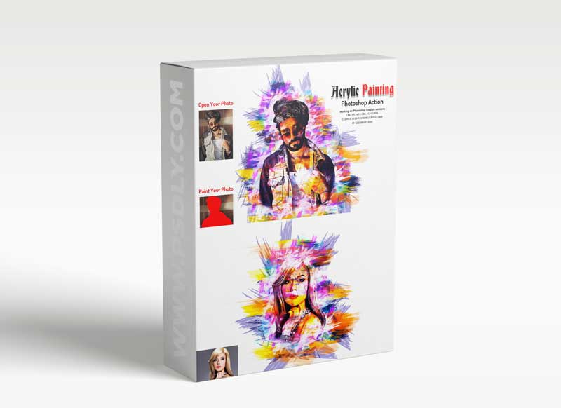 CreativeMarket - Acrylic Painting Photoshop Action 6011812