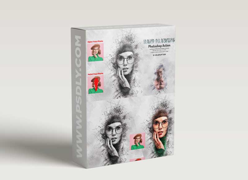 CreativeMarket - Hand Drawing Photoshop Action 6029285